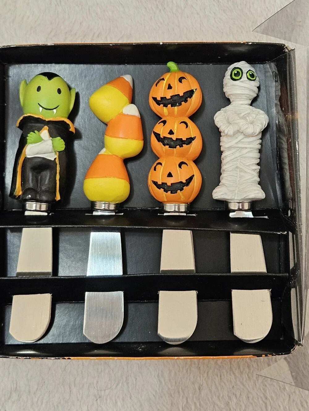 The Pier 1 Imports Halloween Canape Knife Set (4) featuring a spooky Halloween